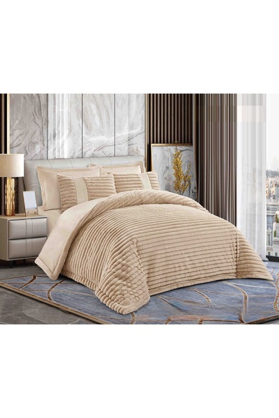 CHIRASO Cocolino Duvet Set Rabbit Fur and Velvet 200x230, ELASTIC Sheet 180x200, 4 Pillowcases