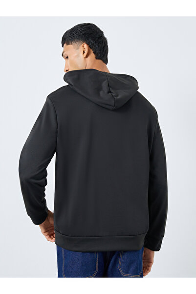 Take Two By Styli Men Black Slogan Print Hooded Jacket