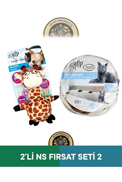 Afp Ultrasonic Giraffe Plush Toy 23.5X17X8.5 cm & Classic Comfort Cat Tunnel ...