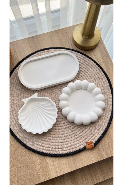 TKC HOME طبق مزخرف مكون من 3 قطع