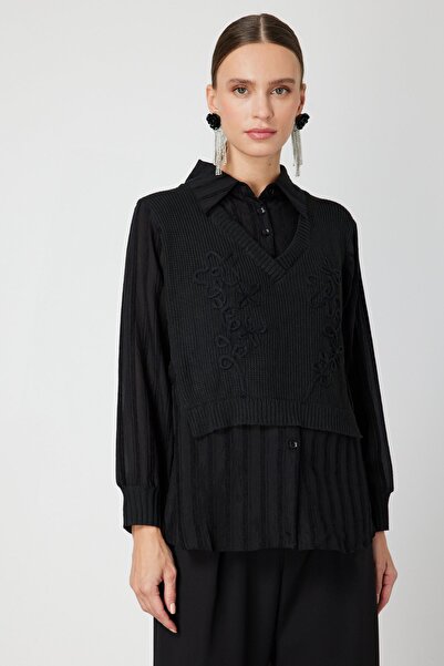 ON Κεντημένη μπλούζα από διπλό ύφασμα