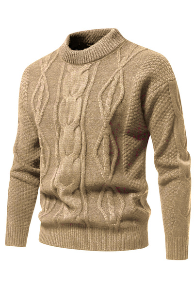 Take Two By Styli Beige Cable Knit Sweater