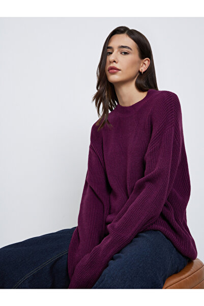Styli Burgundy Chunky Knit Sweater