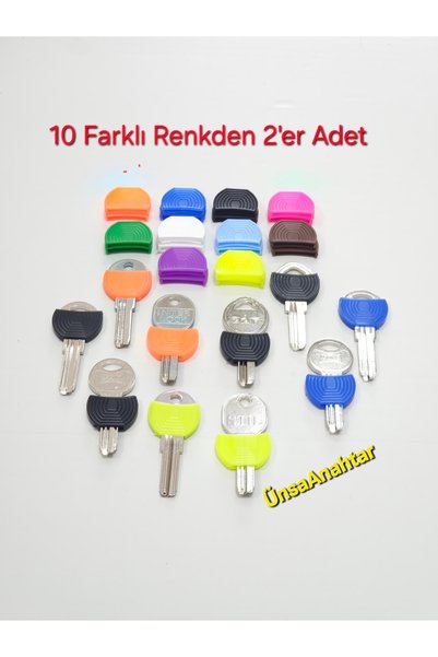 ÜNSA Anahtar 20X System Key Cap Header Keychain Tag Sb-10 Different Multi Color