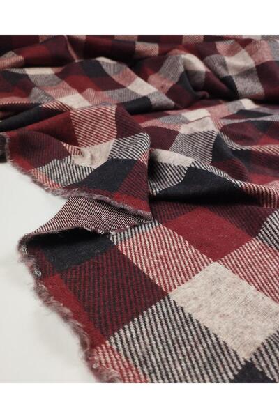 Kumaş Parça В'язаний матеріал бордового, чорного та бежевого кольорів (ширина...