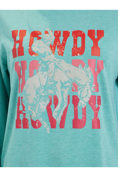 Take Two By Styli Green Howdy Graphic Regular Fit T-Shirt