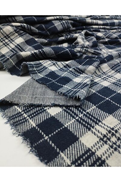 Kumaş Parça Albastru bleumarin Ecru carouri jacquard din material subțire Lăț...