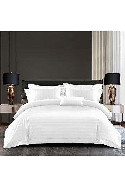 FIONNA.RO Damask Lingerie 6 Pieces - White Wide Stripes