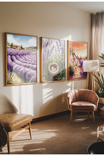 21mxm Unframed Lavender Canvas Poster - Digital Print on Matte Canvas - Rolling hills of lavender