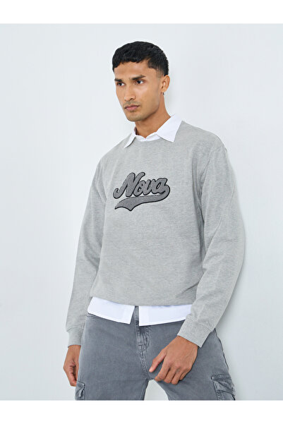 Styli Towel Embroidery Relaxed Fit Terry Sweatshirt