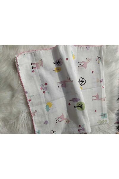 mayakids Baby White Ceylan Patterned Colorful Muslin Blanket