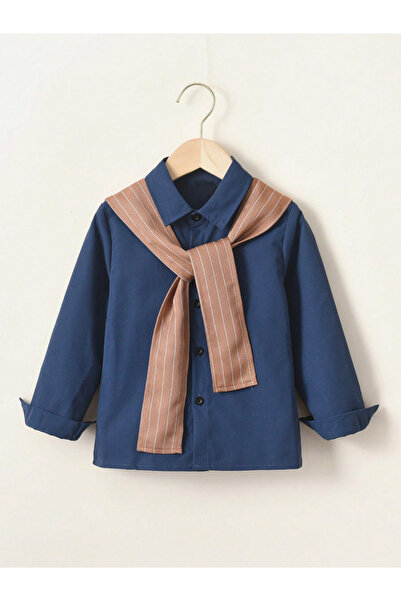 Take Two By Styli Boy Scarf Detail Button Up Long Sleeve Shirt