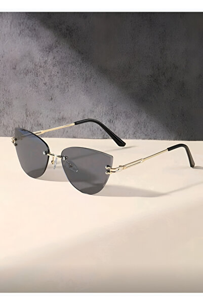 MECKSA Women’s Metal Frame Rimless Cat-Eye Eyewear – Trendy Summer/Beach Accessory