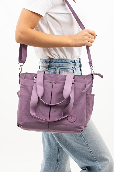 Sanmorris 3 Gözlü Paraşüt Kumaş Şık Günlük Kullanıma Uygun Omuz Ve El Çantası