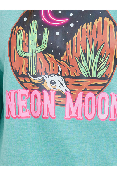 Take Two By Styli Green Regular Fit Desert Graphic Sweatshirt