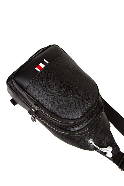 Newish Men's Black Crossbody Shoulder Bag and Handbag 2 Pieces