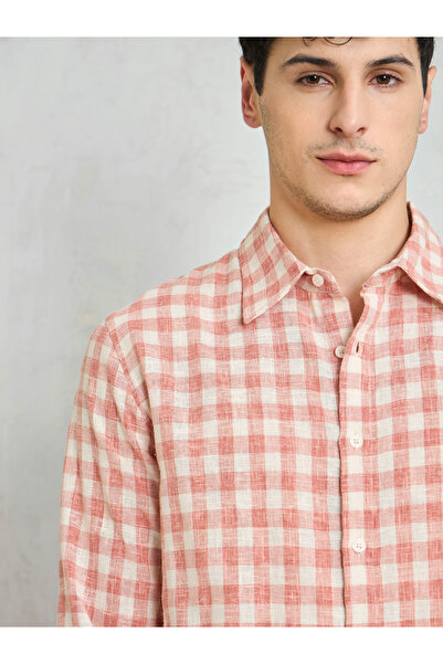 Mascln Sassafras By Styli Pink Checked Relaxed Fit Shirt
