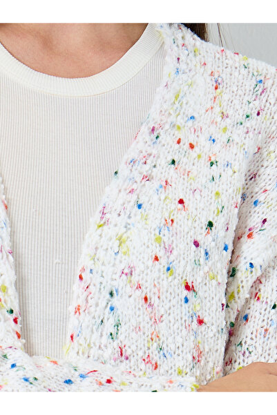 Take Two By Styli Multi Yarn Open Front Knit Cardigan