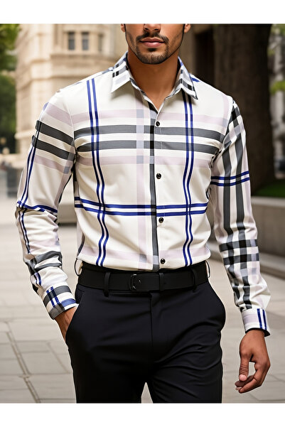 Take Two By Styli Checked Button Up Long Sleeve Shirt