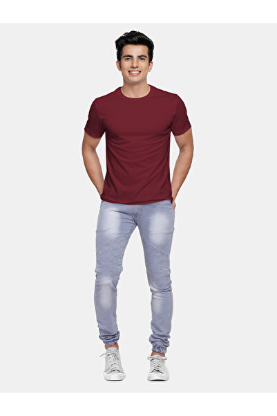 The Souled Store By Styli Men Burgundy Cotton T-Shirt
