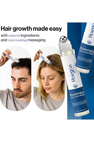 HOEGOA سيروم نمو الشعر بالروزماري، سيروم لفروة الرأس لتقليل تساقط الشعر، 30 مل