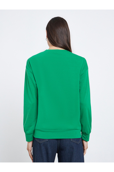 Take Two By Styli Green Merry Slogan Print Sweatshirt