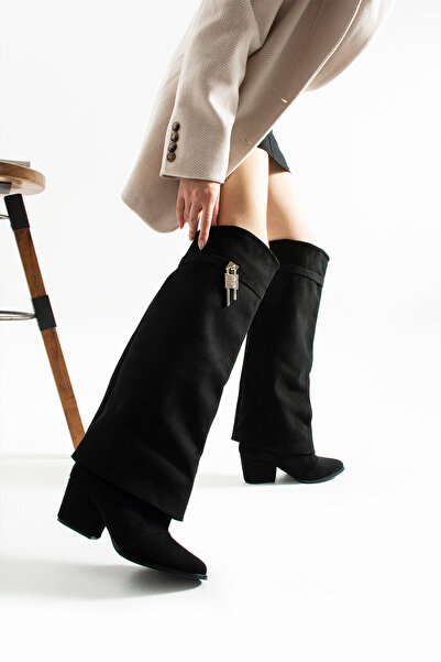 irmona ΜΠΟΤΕΣ ΣΙΕΣΤΑ ΜΑΥΡΕΣ ΔΕΡΜΑΤΙΝΕΣ ΜΕ ΤΑΚΟΥΝΙ 6 εκ.