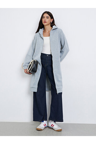 Styli Grey Hooded Utility Jacket with Front Zip