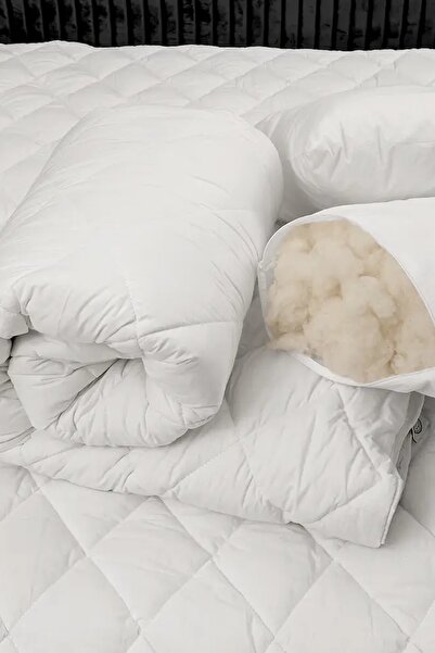 yasetex tasarım Double Wool Bedding Set. Quilt, Bedspread, 2 Pillowcases and Sheet Set as a Gift