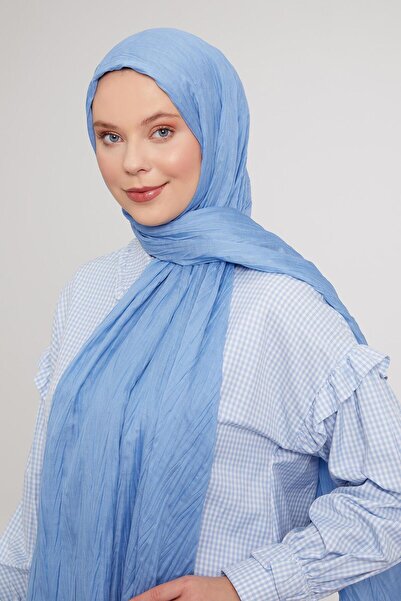 Levidor شال قطني مطوي باللون الأزرق