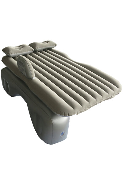 SDEPOT ® inflatable mattress, increased comfort when traveling, with pillows, inflation pump, gray