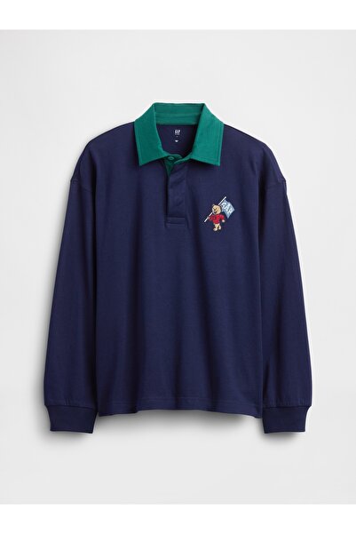GAP Erkek Çocuk Lacivert Rugby Polo T-Shirt