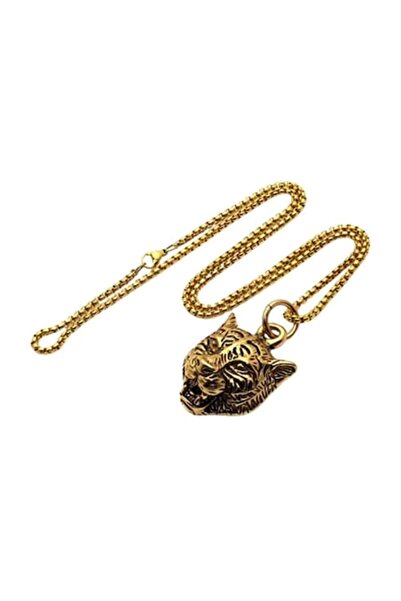 OEM Puma pendant chain, unisex, 22 inch, gold-plated stainless steel