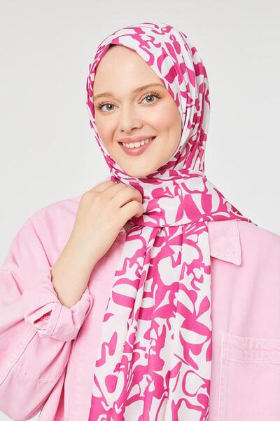 Levidor K.Fuchsia Clover Pattern Mono Shawl