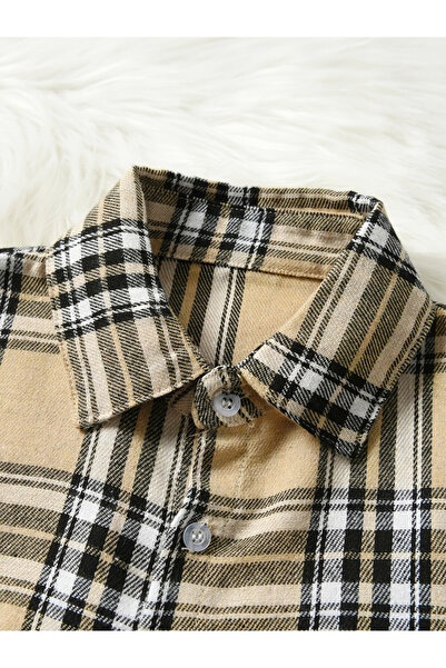 Take Two By Styli Boys Checked Button Up Long Sleeve Shirt