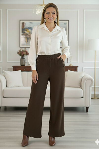 Nevin Kaya Moda Brown Velvet Trousers