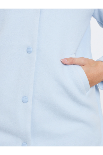 Styli Light Blue Hooded Fleece Jacket