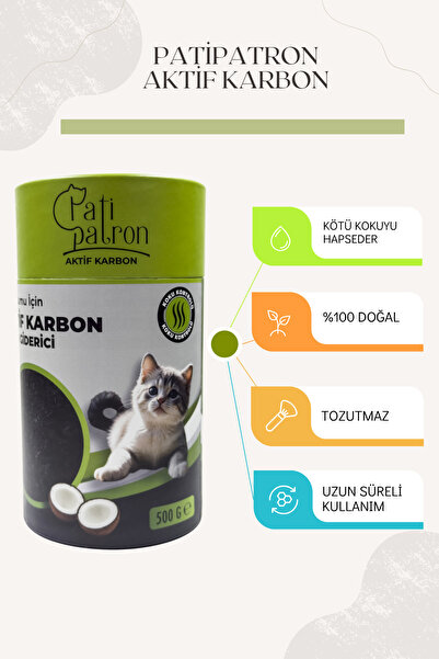 Patipatron Aktif Karbon Granül 500 Ml– Kedi Kumu Koku Giderici ve Önleyici | Doğal Koku Hapseden Granül