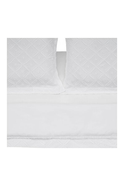 Heinner King-size bed linen with tufted embroidery - White