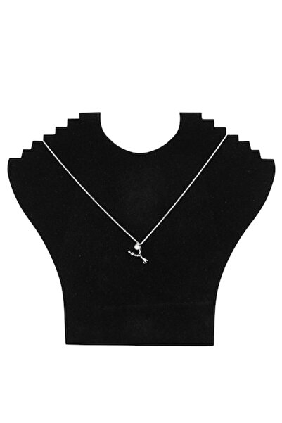 OEM Colier cu pandantiv, model bej cu perlă, 45 cm, oțel inoxidabil, argintiu