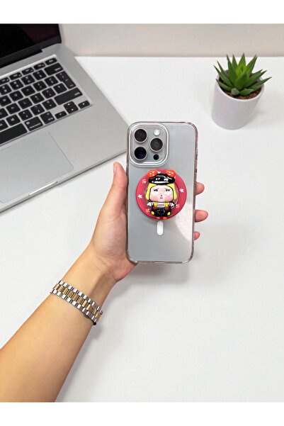 ila bags Ağlayan Bebek 3D Bebek Karikatür Yuvarlak MagSafe Tutucu, Telefon Tu...