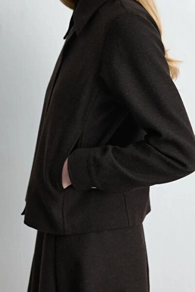 Gusto Zippered Wool Cashmere Jacket - Brown