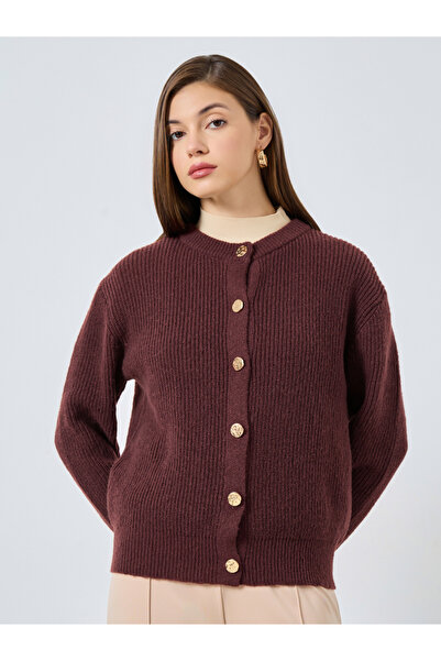 Styli Rust Regular Fit Cardigan Sweater