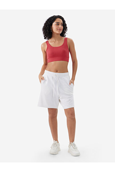 The Souled Store By Styli Red Scoop Neck Ribbed Bralette