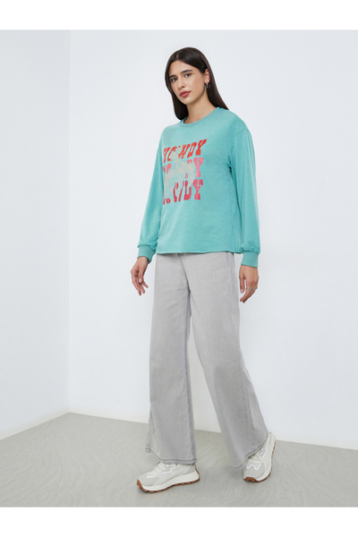 Take Two By Styli Green Howdy Graphic Regular Fit T-Shirt