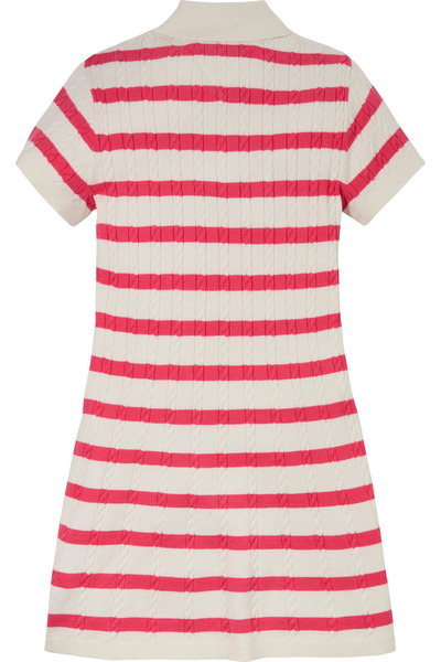 Tommy Hilfiger Girls Ivory Petal Base Laser Pink Stripes Sweater Dress
