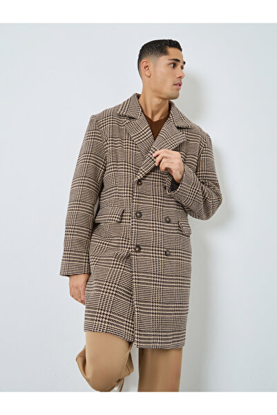 Styli معطف رجالي قصة فضفاضة بأزرار على الجهتين من الصوف