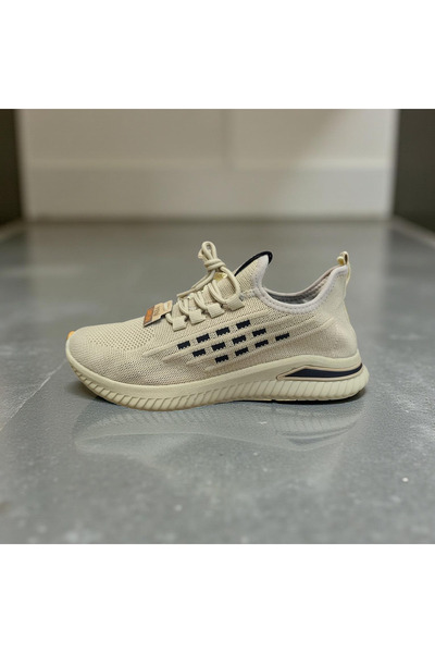 Asyagiyimavm Günlük Konfor: Bej Fileli Örgü Hafif Spor Ayakkabı