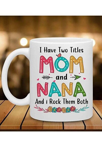 NASAQ كوب قهوة سيراميكي مزدوج العنوان "أمي وجدّتي" من RYN، قطعة واحدة - رسوما...