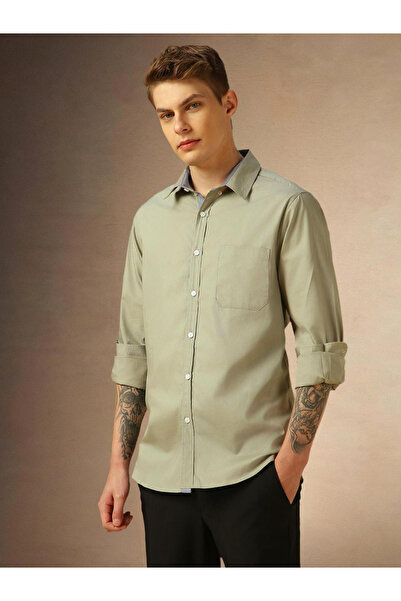 Dennis Lingo By Styli Men Solid Button Down Collar Casual Shirt